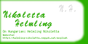 nikoletta helmling business card